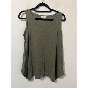 Style & Co Green Tank Flowy Blouse Scoop Neck Sz M